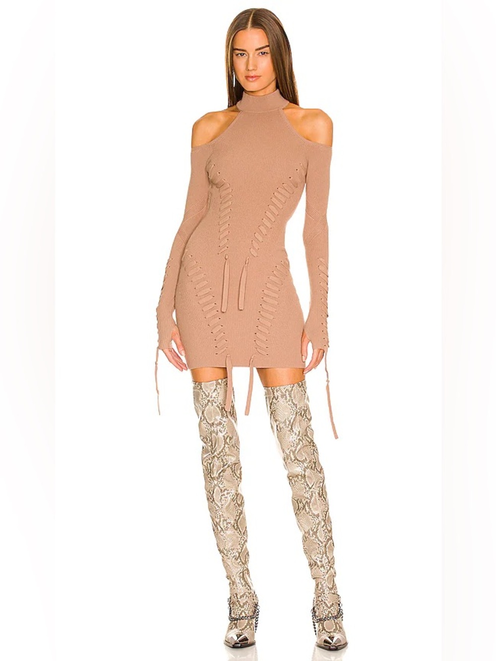 Dundas x Revolve Mick Knit Dress in Bronze